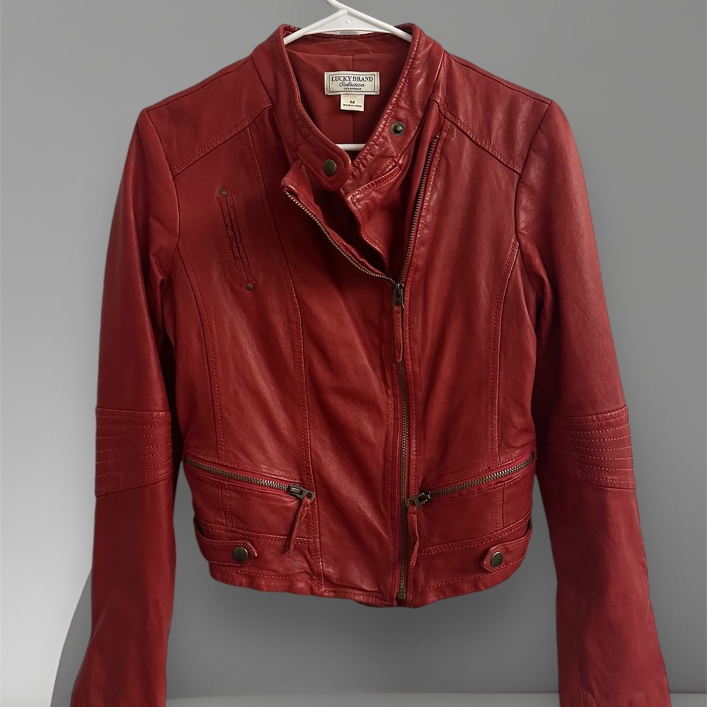 100% lamb RARE vintage Lucky Brand biker jacket